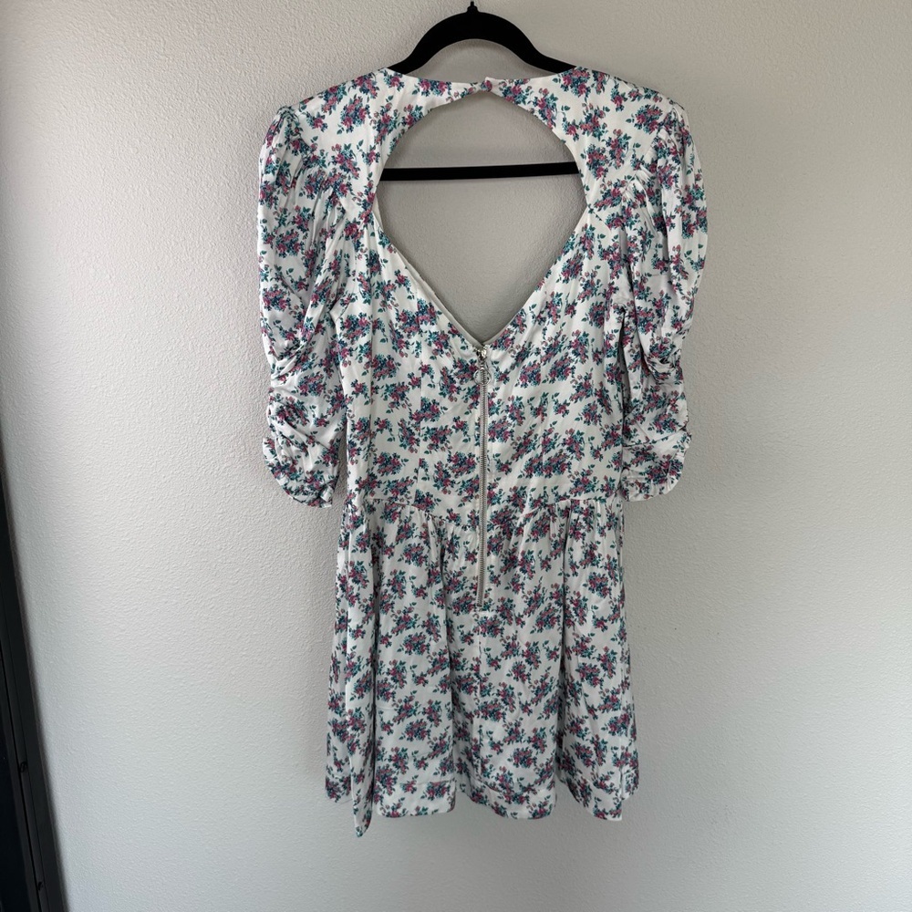 New For Love & Lemons Taggart Floral Print Mini Dress White NWT - Picture 13 of 16
